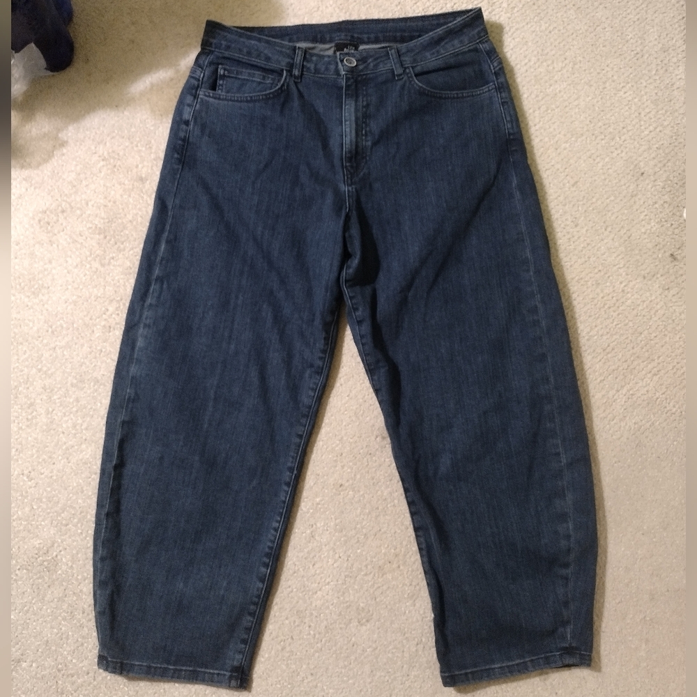 Lisa Bayne Barrel Leg High Waist Stretch Jeans